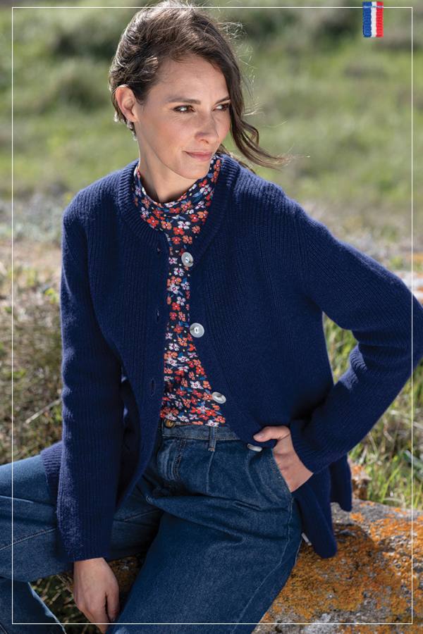 Cardigan 7759 bleu indigo